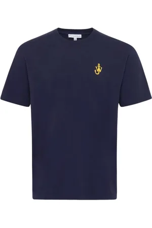 J.W.Anderson Tops, Heren, Blauw, M, Katoen, T-shirt met ronde hals