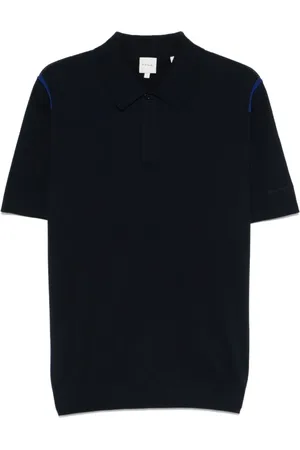 Paul Smith Tops, Heren, Blauw, S, Blauw Poloshirt met Knoopsluiting