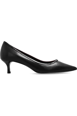 Tory Burch Schoenen, Dames, Zwart, 37 1/2 EU, Leer, Double T Buckle Pumps