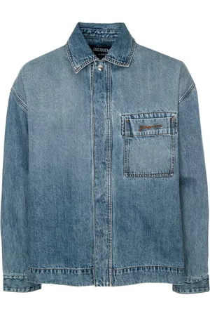 Jacquemus Jassen, Heren, Blauw, L, Denim, Denim Kent Collar Shirt
