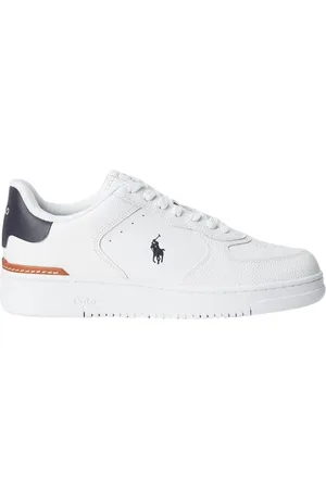 Ralph Lauren Schoenen, Heren, Wit, 42 EU, Leer, Sneakers LOW TOP in wit leer
