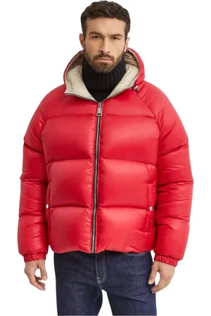 Khrisjoy Jassen, Heren, Rood, S, Rode Puffer Jas met Capuchon