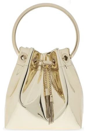 Jimmy Choo Tassen, Dames, Geel, ONE Size, Mirror Effect Bon Bon Schoudertas