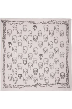 Zadig & Voltaire Accessoires, Dames, Grijs, ONE Size, Skull & Chains Modal Sjaal