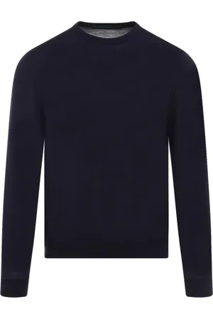 Kiton Truien, Heren, Blauw, 2Xl, Wol, Blauwe wollen trui met ronde hals