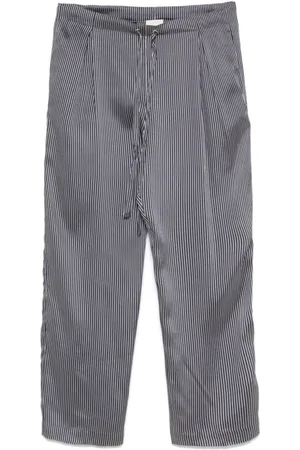 Khaite Broeken, Dames, Blauw, S, Leer, Trenton Pant