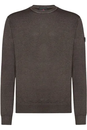 Peuterey Sweatshirts & Hoodies, Heren, Groen, L, Wol, Slimline Merino wollen trui met zuurverf