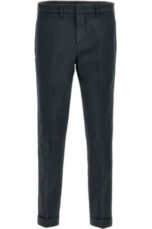 FAY Broeken, Heren, Blauw, W33, Blauwe Slimme Stretch Gabardine Broek