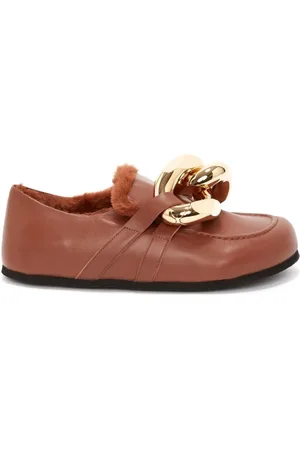 J.W.Anderson Schoenen, Dames, Bruin, 37 EU, Leer, Casual Loafers met Rubberen Zool