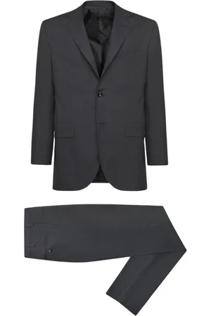 Kiton Pakken, Heren, Grijs, S, Wol, Donkergrijs Wollen Pak Blauwe Diamant