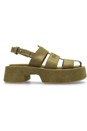 J.W.Anderson Schoenen, Dames, Groen, 36 EU, Leer, Leren sandalen