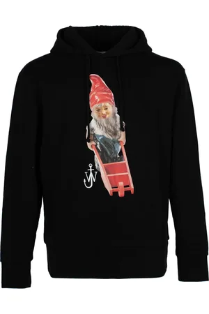 J.W.Anderson Sweatshirts & Hoodies, Heren, Zwart, M, Katoen, Hoodie van katoen met grafische print
