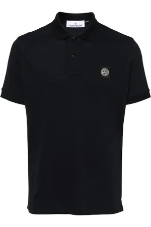 Stone Island Tops, Heren, Blauw, L, Katoen, Logo Polo
