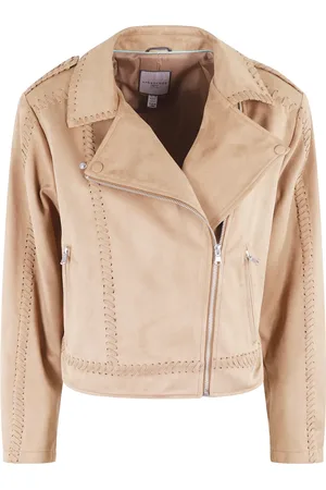 Urban Code Jassen, Dames, Bruin, M, Suède, Karamel Suède Jas met Intrigerende Details