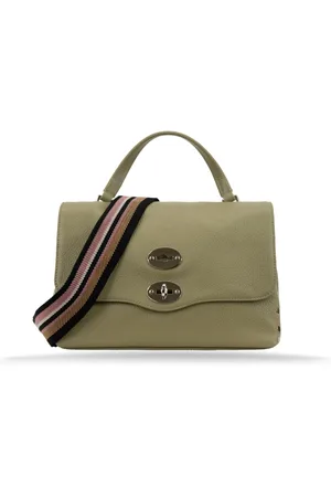 Zanellato Tassen, Dames, Groen, ONE Size, Leer, Leren Schoudertas met Metalen Details