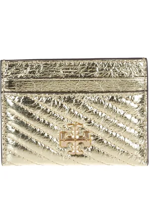 Tory Burch Accessoires, Dames, Geel, ONE Size, Leer, Gewatteerde Creditcardhouder
