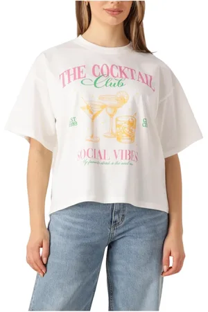 Ydence Tops, Dames, Wit, XS, Cocktail Club T-shirt Wit