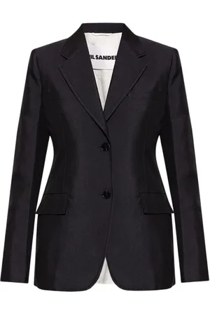 Jil Sander Jassen, Dames, Blauw, M, Single-breasted Blazer