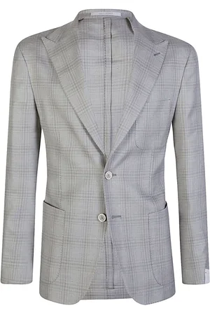ELEVENTY Jassen, Heren, Grijs, L, Linnen, Cashmere Zijde Linnen Blazer Slim Fit