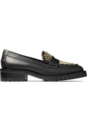 Jimmy Choo Schoenen, Dames, Zwart, 36 EU, Leer, Deanna 30 Loafers