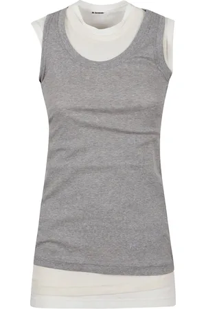 Jil Sander Tops, Dames, Grijs, S, Katoen, Grijze Top voor Vrouwen