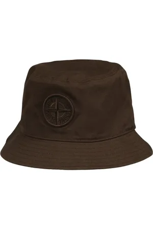 Stone Island Accessoires, Heren, Groen, L, Katoen, Fisherman`s Katoenen Hoed met Kompaslogo