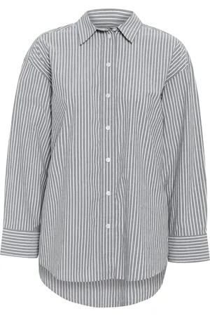 Part Two Blouses & Shirts, Dames, Blauw, XL, Katoen, Gestreept Shirt Savannapw After Midnight