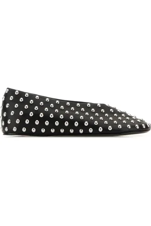 Jil Sander Schoenen, Dames, Zwart, 37 1/2 EU, Leer, Zwarte Nappa Leren Ballerina`s