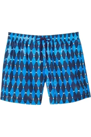 Paul Smith Badkleding, Heren, Blauw, S, Polyester, Diamond Print Zwemshorts