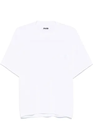 MAGLIANO Tops, Heren, Wit, M, Katoen, Witte Crew Neck Geborduurde T-shirts