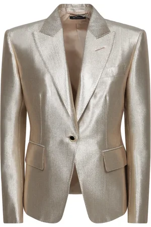 Tom Ford Jassen, Dames, Grijs, S, Wol, Luxueus Goud Monochroom Jasje
