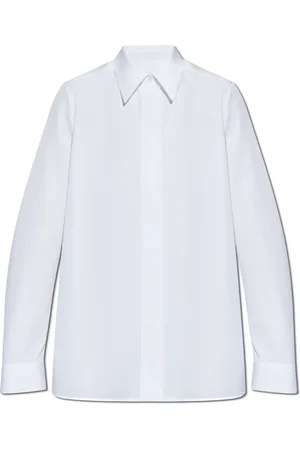 Jil Sander Blouses & Shirts, Dames, Wit, L, Katoen, Overhemd met verdekte sluiting