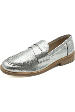 Janet&Janet Schoenen, Dames, Grijs, 37 EU, Leer, Zilveren Damesschoenen Stijlvol Model