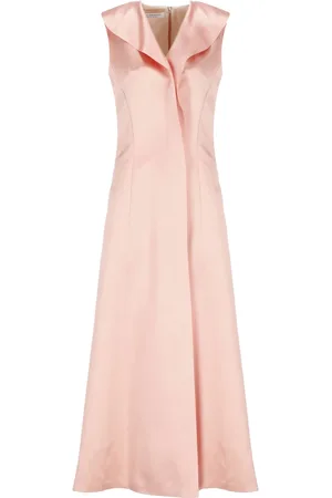 Serafini Kleedjes, Dames, Roze, M, Satijn, Roze Satijnen Jurk met V-hals