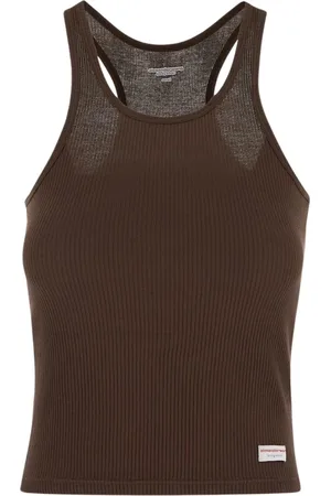 Alexander Wang Tops, Dames, Bruin, L, Geribbeld T-shirt