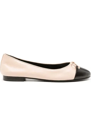 Tory Burch Schoenen, Dames, , 38 EU, Leer, Ballerina`s met Cap Toe