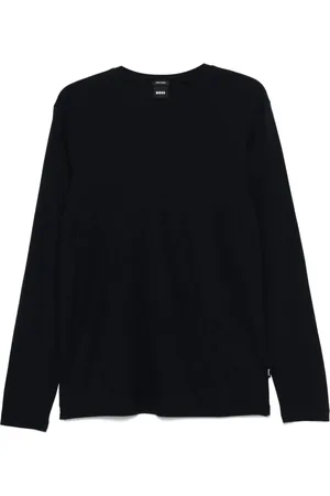HUGO BOSS Tops, Heren, Blauw, XL, Blended Wool T-shirt