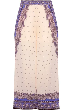 ZIMMERMANN Broeken, Dames, Veelkleurig, XS, Maxine Wide Leg Broek