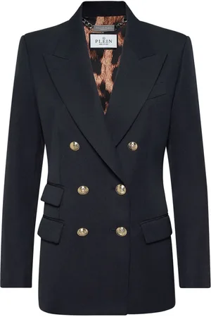 Philipp Plein Jassen, Dames, Blauw, S, Blazer met uniek design