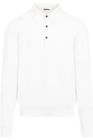 Kiton Truien, Heren, Wit, L, Kasjmier, Luxueuze Kasjmier Polo Trui Wit