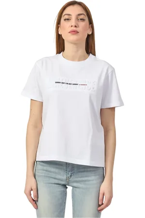 Patrizia Pepe Tops, Dames, Wit, S, Katoen, Cotton Jersey T-Shirt