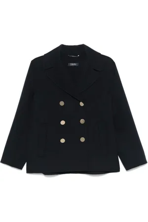 Max Mara Jassen, Dames, Blauw, L, Stijlvolle Jassen Collectie