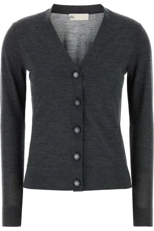 Tory Burch Truien, Dames, Grijs, S, Wol, Simone Cardigan