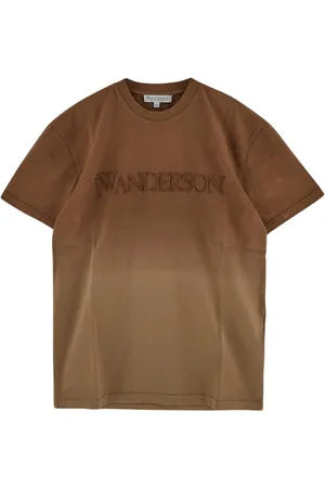 J.W.Anderson Tops, Dames, Bruin, XL, Katoen, Logo T-Shirt