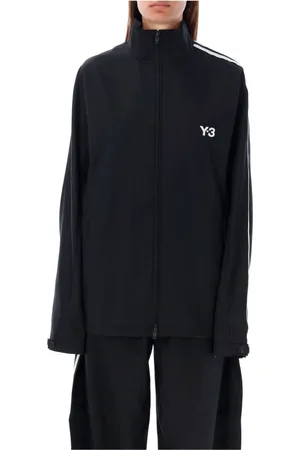 Y-3 Jassen, unisex, Zwart, M, Polyester, Zwart Gebreid Trainingsjack