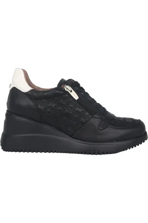 Wonders Schoenen, Dames, Zwart, 39 EU, Regenboog Sleehak Sneaker - Zwart
