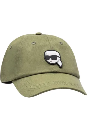 Karl Lagerfeld Accessoires, Heren, Groen, ONE Size, Katoen, Pet met Klep