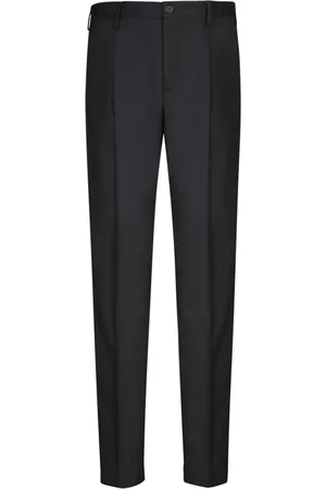 Incotex Broeken, Heren, Zwart, S, Wol, Taps toelopende broek