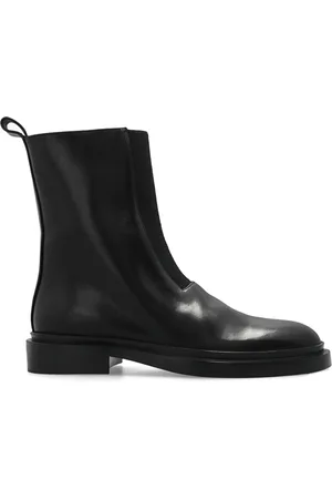 Jil Sander Schoenen, Dames, Zwart, 38 1/2 EU, Leer, Leren Enkellaarsjes
