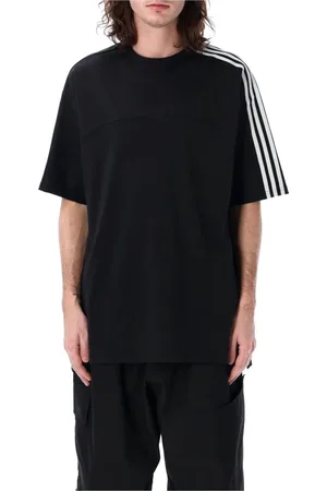 Y-3 Tops, Heren, Zwart, S, Katoen, 3 Stripes Tee